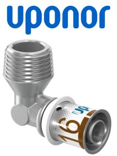 Uponor S-Press PLUS Winkelnippel 16-R1/2"MT 1070532