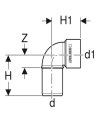 Silent-PP Anschlussbogen 90 Grad d50/58